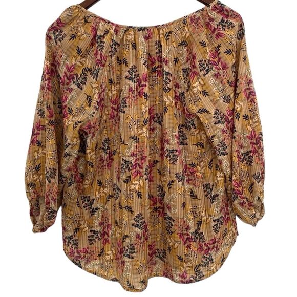 LOFT Petite Floral Boho Tie Neck Blouse MP - Picture 11 of 12
